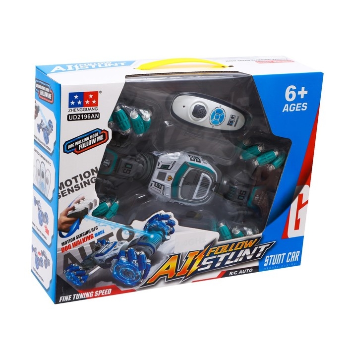 Машинка - перевертыш HYPER, управление жестами гиропульт, работает от аккумулятора, цвет зелёный Машинка - перевертыш HYPER, управление жестами гиропульт, работает от аккумулятора, цвет зелёный