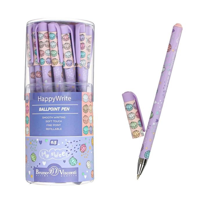 Ручка шариковая HappyWrite Ручка шариковая HappyWrite "My Sweet.Зефирки", 0,5 мм, синие чернила
