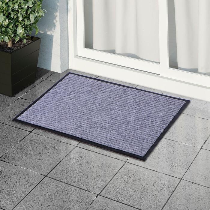 Коврик придверный влаговпитывающий, ребристый, «Стандарт», 50×80 см, цвет серый Коврик придверный влаговпитывающий, ребристый, «Стандарт», 50×80 см, цвет серый