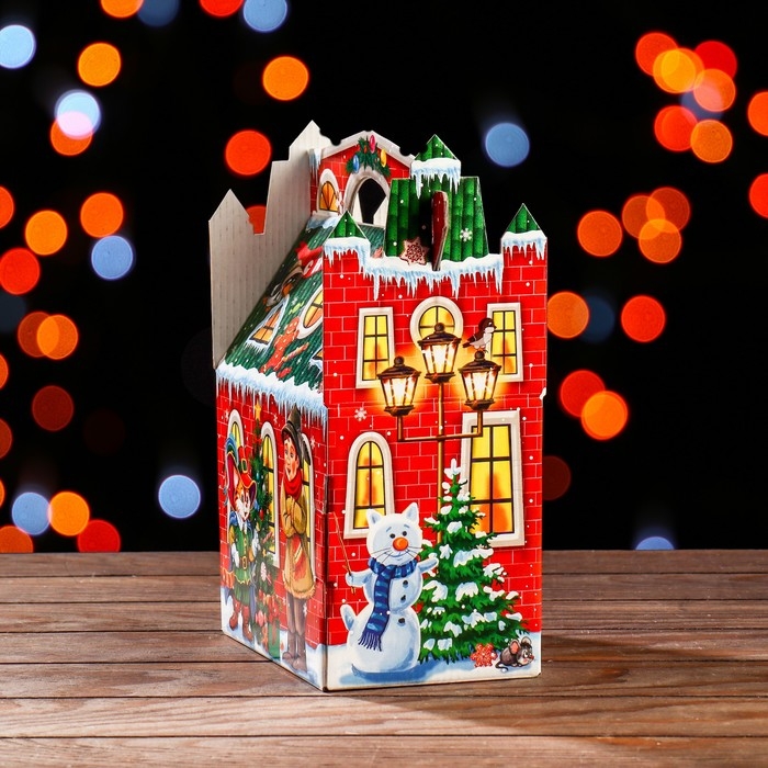 Новый год. Подарочная коробка Новый год. Подарочная коробка "Кот в сапогах", 23,5 х 20 х 12 см.