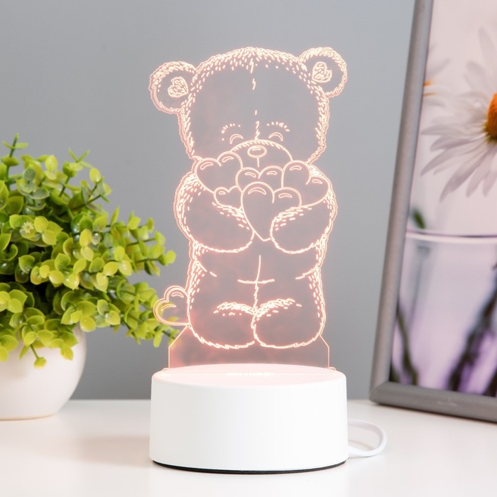 Светильник  Светильник "Мишутка" LED RGB от сети 9,5х9,5х16 см RISALUX