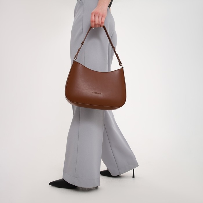 Сумка женская TEXTURA, средний размер, цвет коричневый