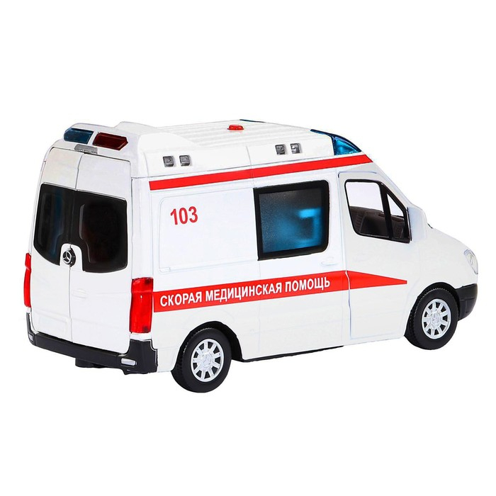 Машина металлическая «Mercedes Sprinter. Скорая помощь» 1:32, инерция, цвет белый, световые и звуковые эффекты Машина металлическая «Mercedes Sprinter. Скорая помощь» 1:32, инерция, цвет белый, световые и звуковые эффекты