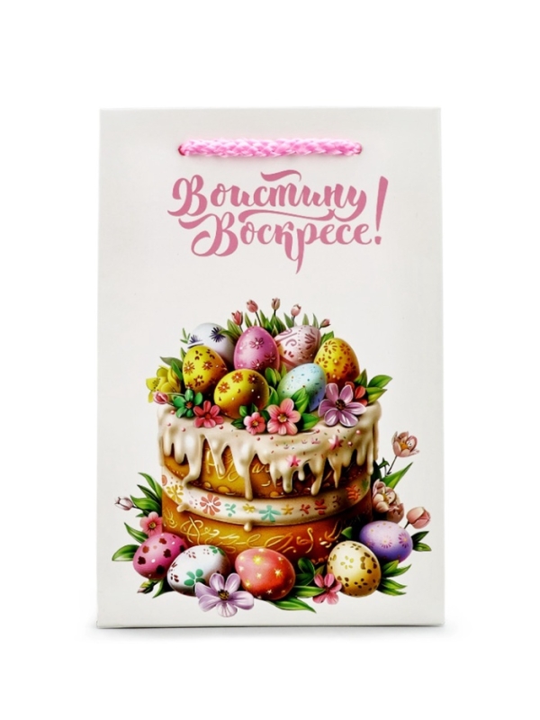 Пакет подарочный под кулич «Пасха», 12 х 18 х 12 см