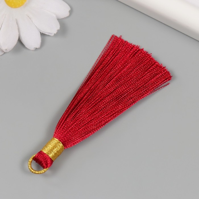 Декор для творчества текстиль Декор для творчества текстиль "Кисть. Оливия" бордо набор 2 шт 8х1,2 см