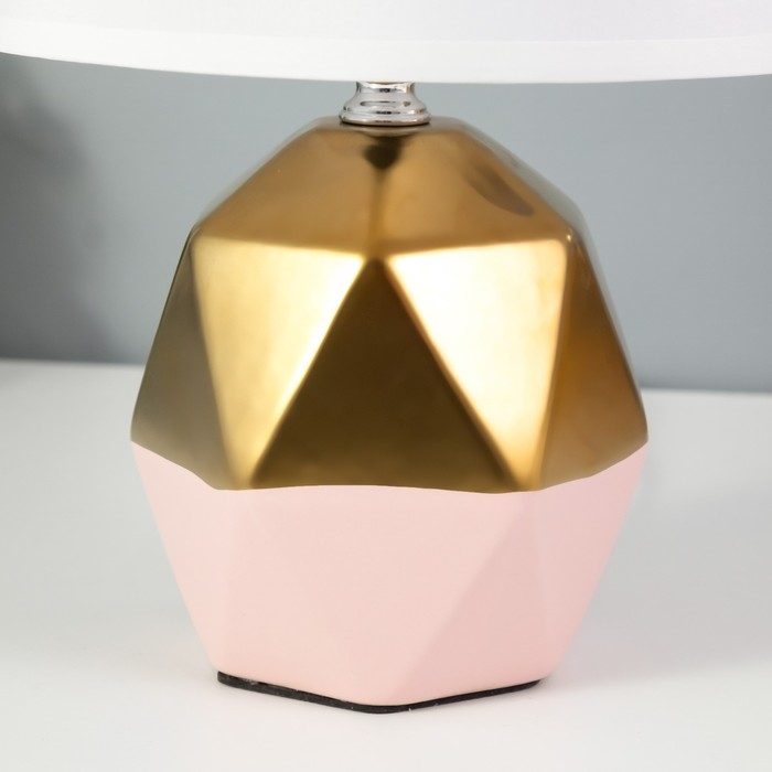 Настольная лампа Настольная лампа "Румби" E14 40Вт золото розовый 20х20х29 см RISALUX