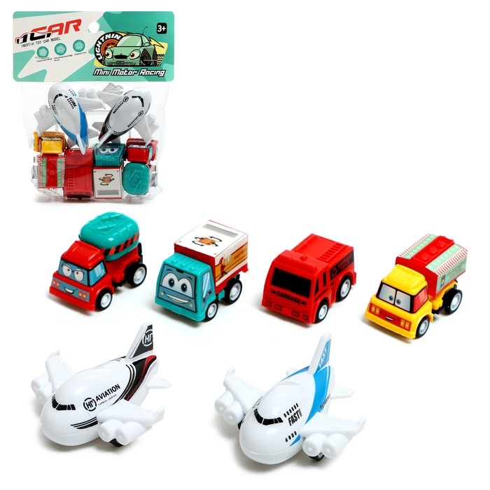 Набор машин «Мини рейсинг», инерция, МИКС Набор машин «Мини рейсинг», инерция, МИКС