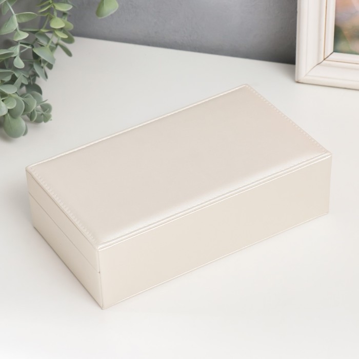 Шкатулка кожзам для украшений  Шкатулка кожзам для украшений "Белая матовая" 6,5х12,6х21 см