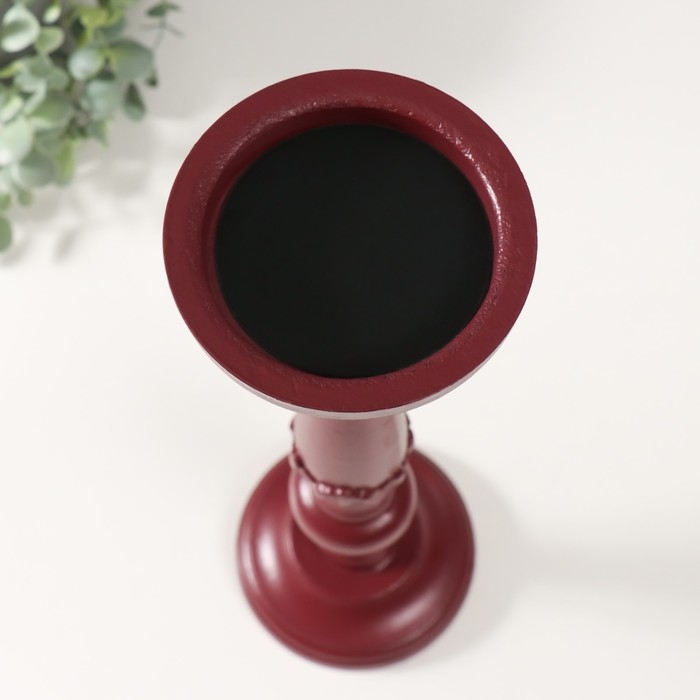 Подсвечник дерево на 1 свечу Подсвечник дерево на 1 свечу "Колонна цветочная" бордо 10х10х37 см