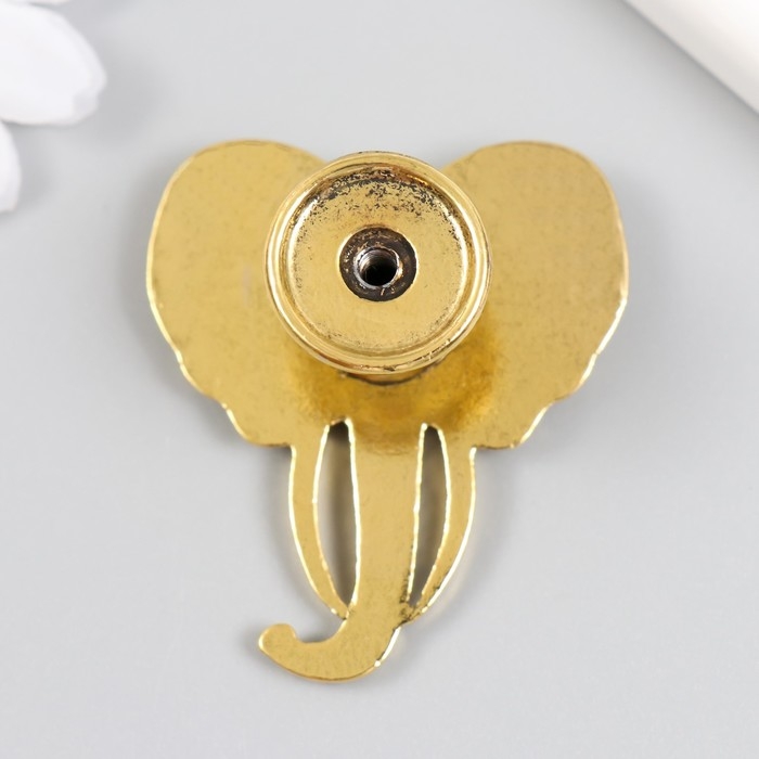 Ручка для шкатулки металл Ручка для шкатулки металл "Голова слона" состаренное золото 4,5х4,2 см