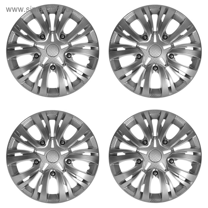 Колпаки колесные R16 Колпаки колесные R16 "ЛИОН", серебристый, набор 4 шт