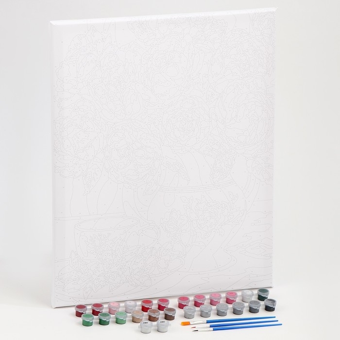 Картина по номерам на холсте с подрамником «Букет пионов», 40 х 50 см Картина по номерам на холсте с подрамником «Букет пионов», 40 х 50 см