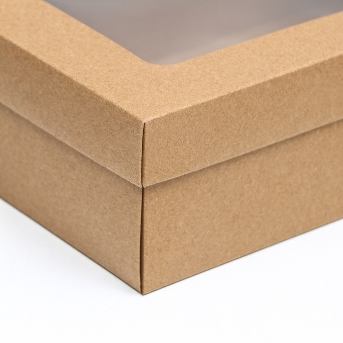 Коробка подарочная складная, упаковка, крышка-дно, с окном, крафт, 24 х 17 х 8 см Коробка подарочная складная, упаковка, крышка-дно, с окном, крафт, 24 х 17 х 8 см