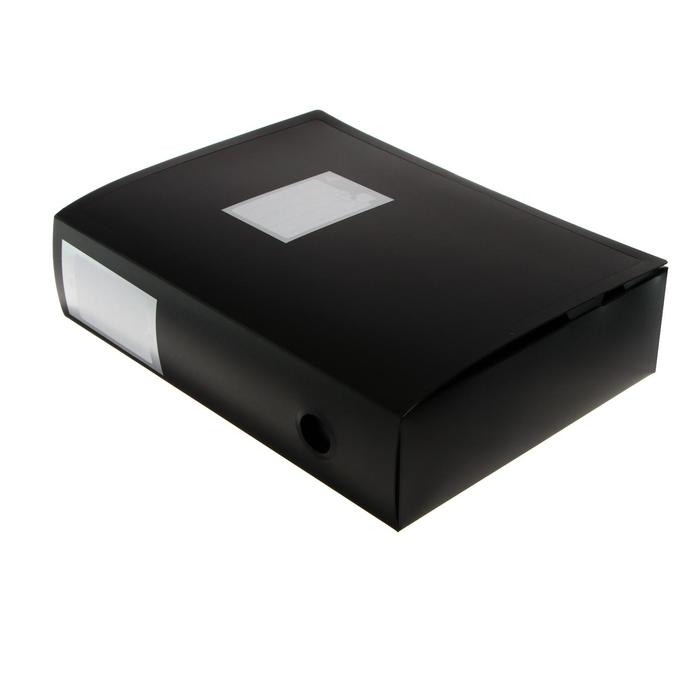 Папка-короб архивная А4, корешок 80 мм, пластик , Calligrata, вырубная застежка, чёрная, до 700 листов Папка-короб архивная А4, корешок 80 мм, пластик , Calligrata, вырубная застежка, чёрная, до 700 листов