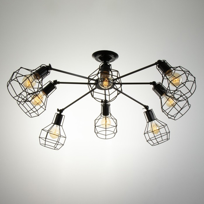 Люстра Люстра "Ортико" 8хЕ27 40Вт черный 80х80х25см BayerLux