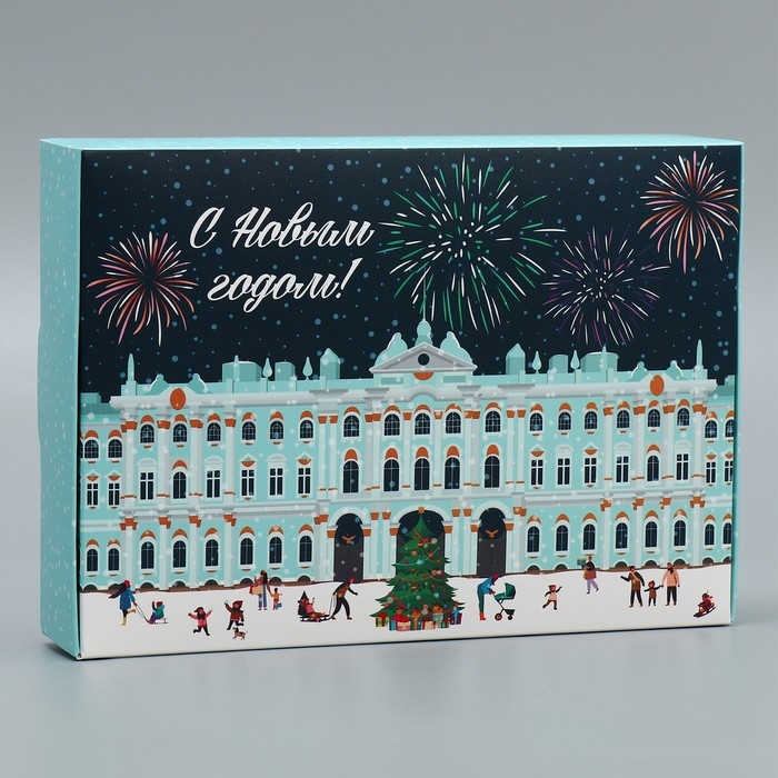 Коробка подарочная новогодняя складная «Город новогодний», 21 х 15 х 5 см, Новый год Коробка подарочная новогодняя складная «Город новогодний», 21 х 15 х 5 см, Новый год