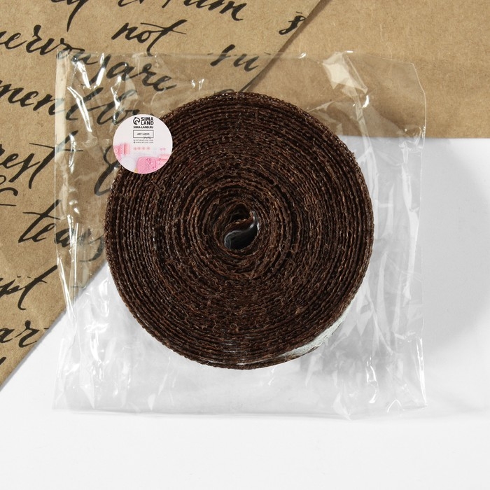 Лента из джута «Кружево», 20 мм, 4,5 ± 0,5 м, цвет коричневый Лента из джута «Кружево», 20 мм, 4,5 ± 0,5 м, цвет коричневый