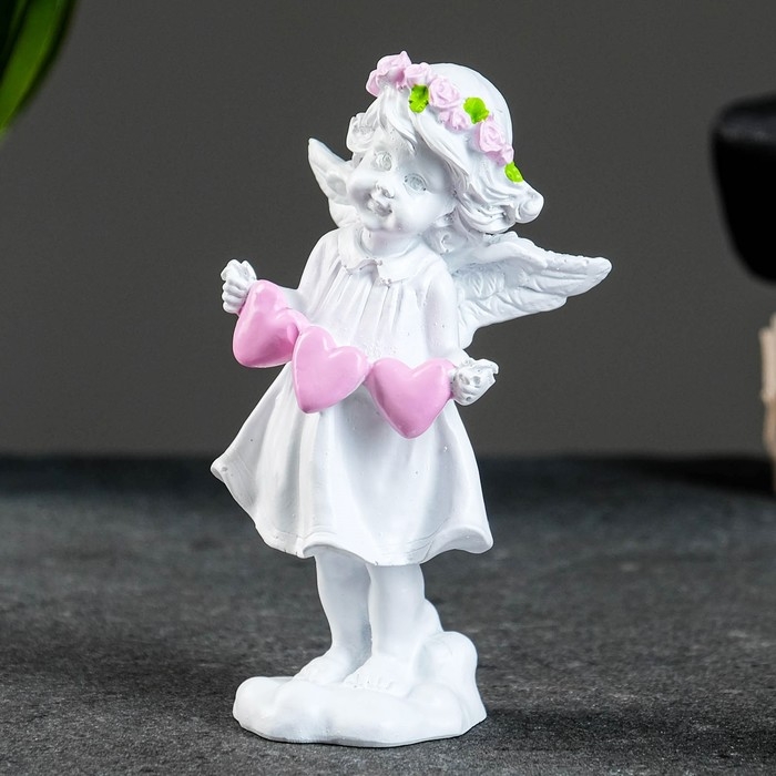 Фигура "Ангел с тремя сердцами" 4,5х5,8х12см