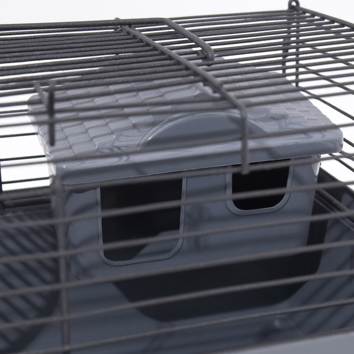 Клетка-мини для грызунов Клетка-мини для грызунов "Пижон" №1-1, с наполнением, 27 х 15 х 13 см, серая