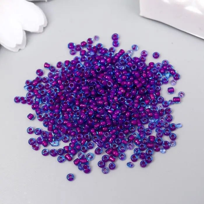 Бисер круглый размер 12/0 прозрачный «Сиреневый» 20 г Бисер круглый размер 12/0 прозрачный «Сиреневый» 20 г