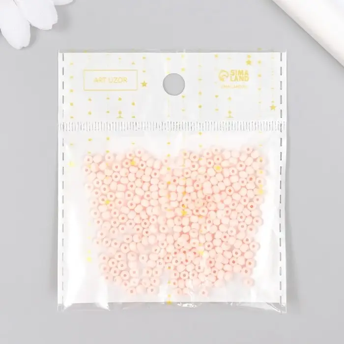 Бисер стекло 8/0  Бисер стекло 8/0 "Маршмеллоу. Матовый. Телесный" 10 гр