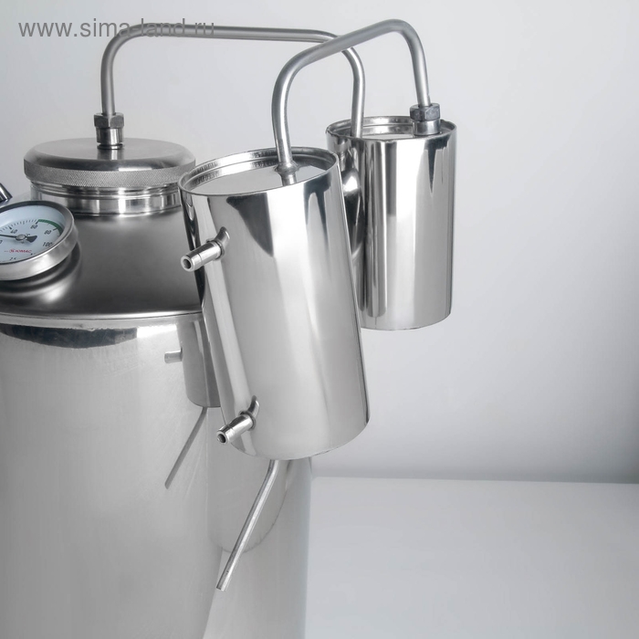 Дистиллятор, 25 л, горло 10 см, термометр, клапан Дистиллятор, 25 л, горло 10 см, термометр, клапан