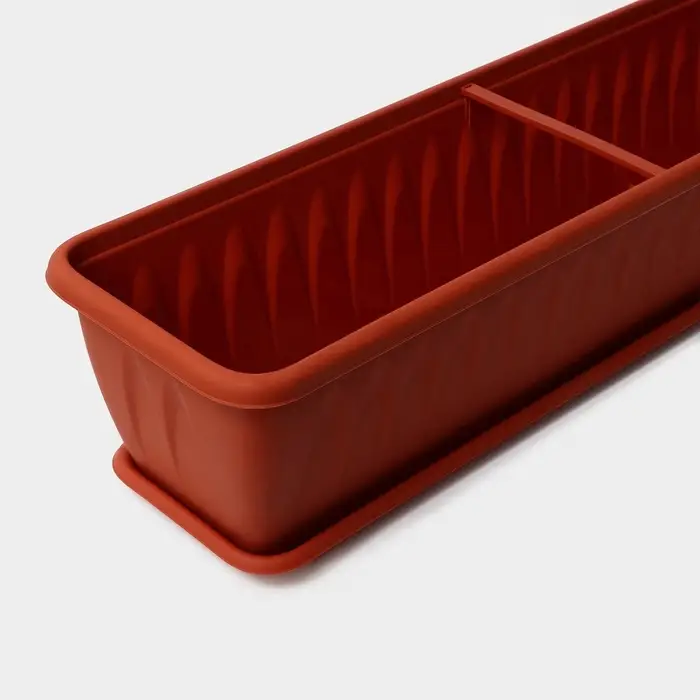 Балконный ящик для цветов &laquo;Алиция&raquo;, 18 л, 100&times;19&times;17 см, с поддоном, цвет терракотовый