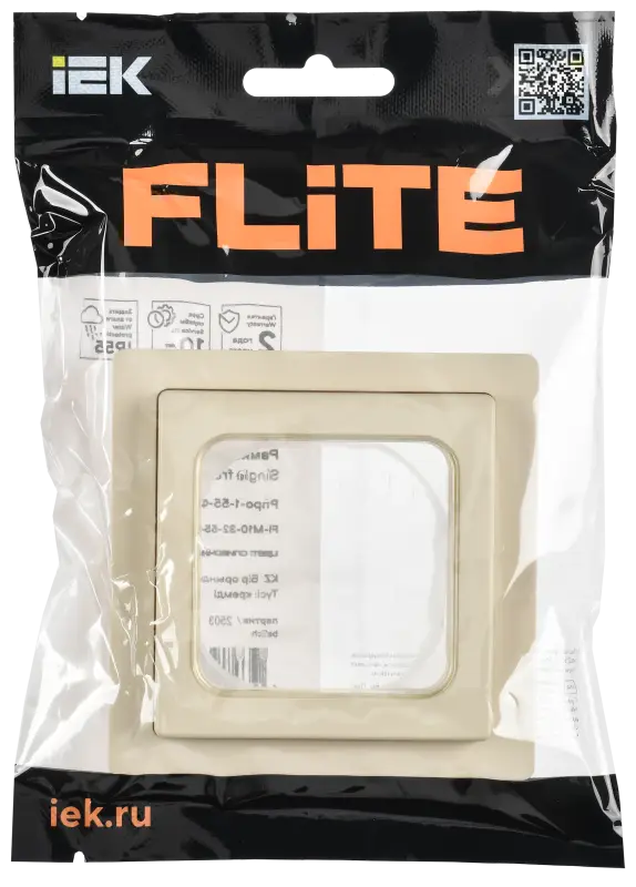 FLITE Рамка 1-местная IP55 Рпро-1-55-ФлСл сливочный IEK