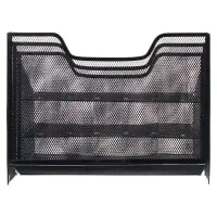 Лоток для бумаг металлическая сетка, 5 отделений, чёрный