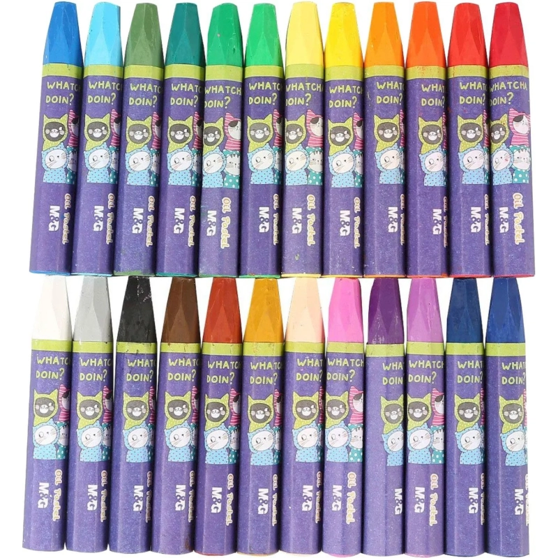 Пастель масляная M&G, 6-гран, 24 цвета в наборе