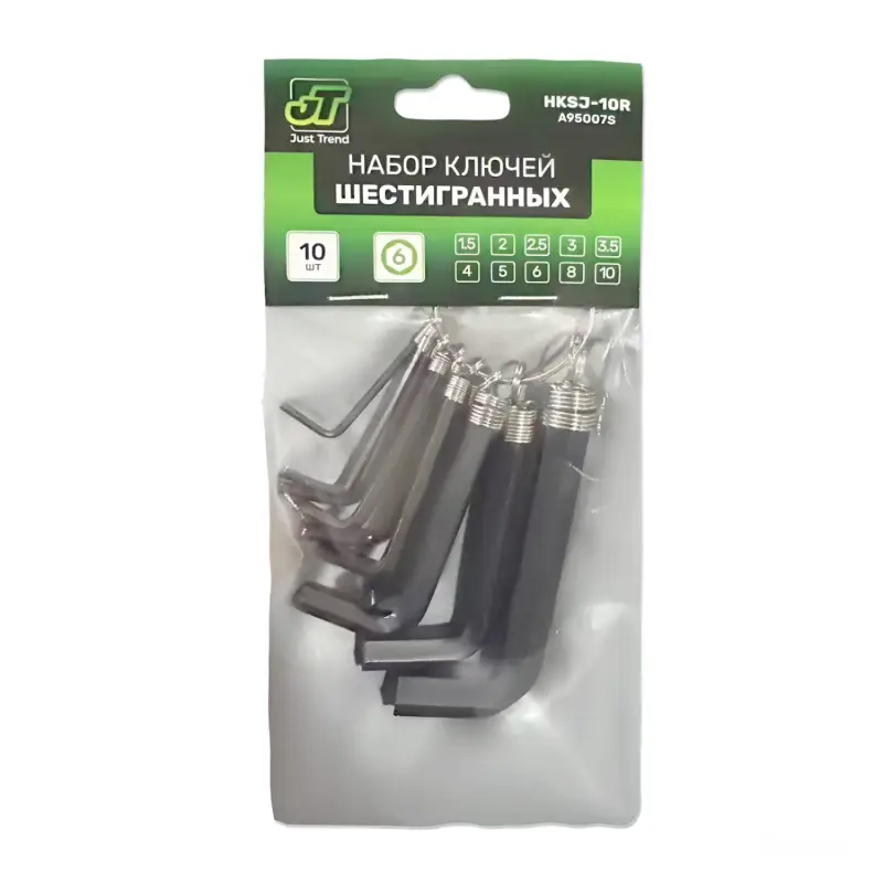 Набор ключей торцевых шестигранных на кольце 10 предметов (1.5-10 мм) JT HKSJ-10R