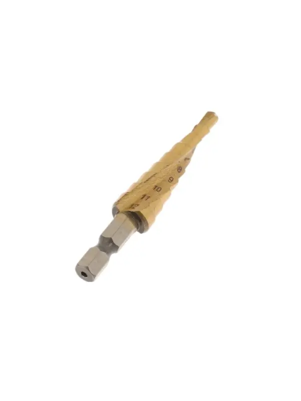 Сверло ступенчатое ТУНДРА ПРОФИ, HSS, TiN, спиральный профиль, шестигран. хвостовик, 4-12 мм