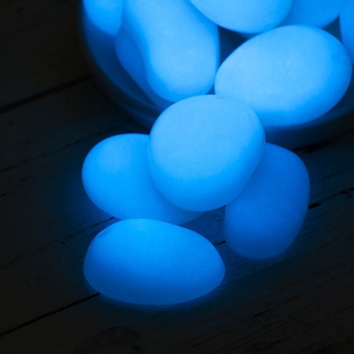 Декоративные камни для аквариума, светящиеся, 45 мм, 200 г, бирюзовые Декоративные камни для аквариума, светящиеся, 45 мм, 200 г, бирюзовые