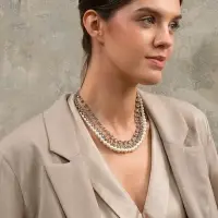 Чокеры &laquo;Стиль&raquo;, набор 3 шт. бусины №8, со стразами, тянется, 35 + удлинитель 5 см, белый в серебре