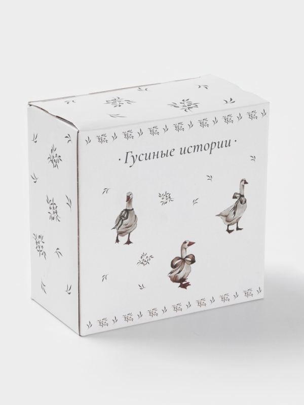 Чайная пара Доляна  Чайная пара Доляна "Гуси" цвет белый  чашка 250 мл, блюдце 15 см