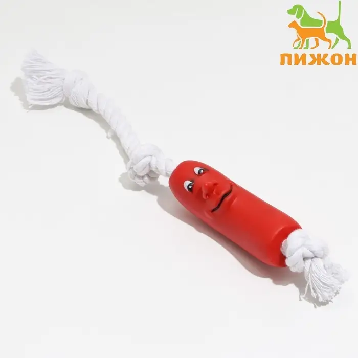 Игрушка для собак &laquo;Брутальная сосиска на верёвке&raquo;, 14 см