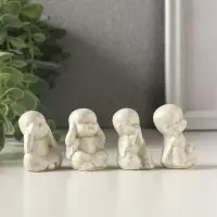Набор фигурок &laquo;Монахи ничего не вижу, не слышу, не скажу, не делаю&raquo;, 4 шт., 4&times;2.5 см