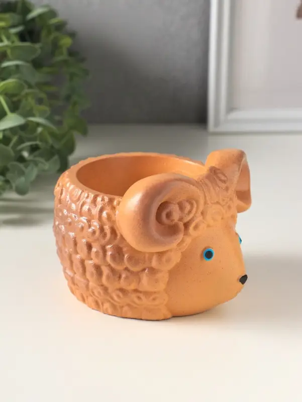 Подставка для мелочей &laquo;Баран&raquo;, 10.5&times;9.5 см, коричневая