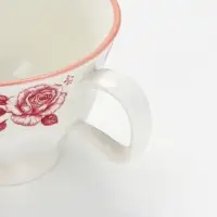 Чайная пара &laquo;Розовый сад&raquo;: кружка 280 мл, блюдце d=16 см, ручная работа