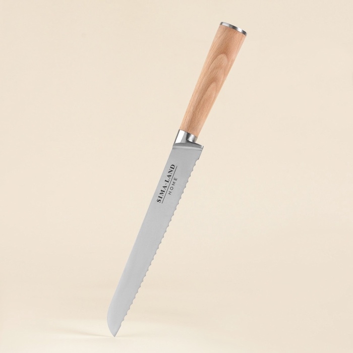 Нож кухонный хлебный SL Home «Калабрия», нержавеющая сталь, 20,5 см, бежевый Нож кухонный хлебный SL Home «Калабрия», нержавеющая сталь, 20,5 см, бежевый