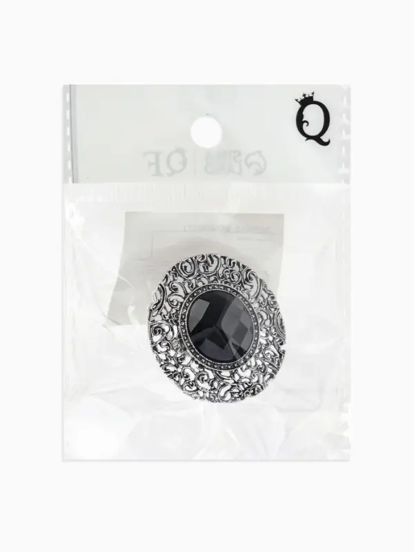 Кольцо &laquo;Этника. Ажурный круг&raquo;, чёрное в чернёном серебре, безразмерное