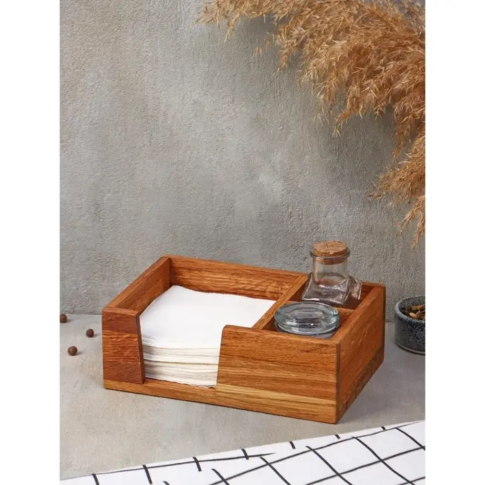 Подставка - салфетница деревянная Adelica, 21.5&times;15&times;7.5 см, дуб