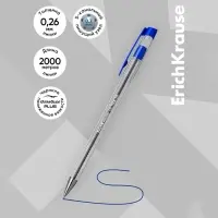 Ручка шариковая ErichKrause. ULTRA-20, синий стержень, игольчатый узел 0.7 мм