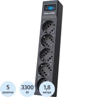 Сетевой фильтр Pilot sG-max 1.8m(5р/1.8м/16А/150Дж/графит)