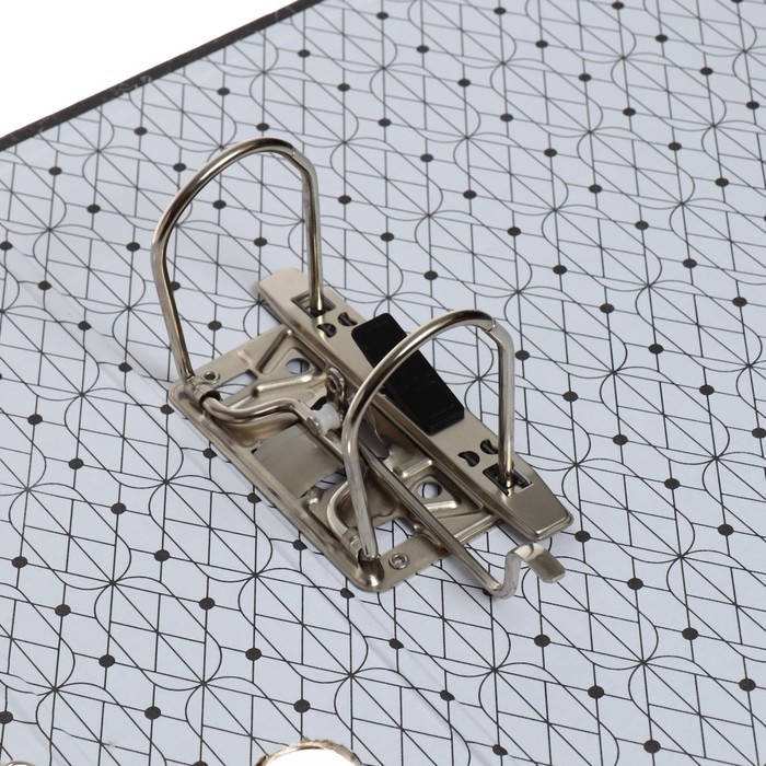 Папка-регистратор 75мм, А4, Calligrata Папка-регистратор 75мм, А4, Calligrata "Standart", мрамор, нижний металлический кант, черная