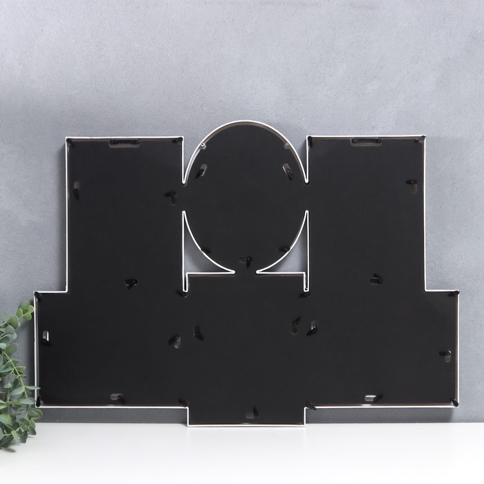 Фоторамка на 6 фото 13х18 см  Фоторамка на 6 фото 13х18 см "С узорами" белая 37,5х59 см