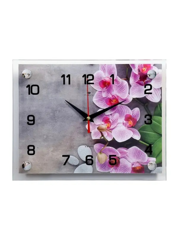 Часы настенные интерьерные &laquo;Орхидеи&raquo;, бесшумные, плавный ход, 20&times;26 см