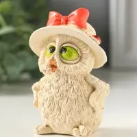 Фигурка гипс &laquo;Сова в шляпе&raquo;, слоновая кость, 8&times;5 см
