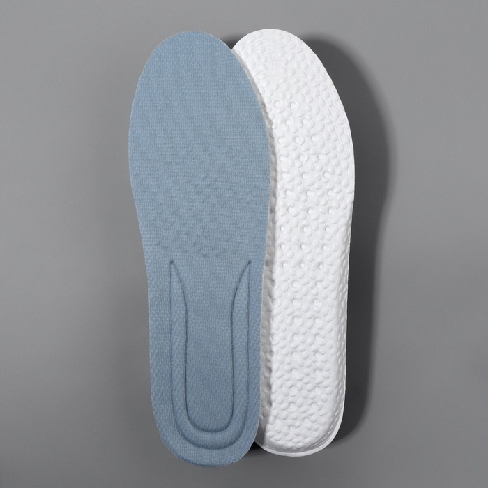 Стельки для обуви, амортизирующие, р-р RU до 44 (р-р Пр-ля до 46), 28 см, пара, цвет серый Стельки для обуви, амортизирующие, р-р RU до 44 (р-р Пр-ля до 46), 28 см, пара, цвет серый