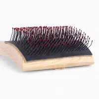 Щетка-пуходёрка деревянная ZOONIK полукруглая, большая с каплей, 85×55 см